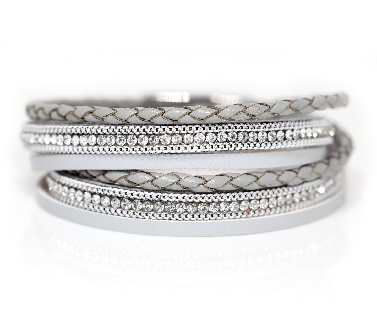 Braided Gray Sparkly Bracelet