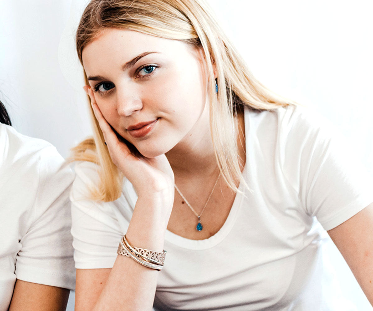 Small Teardrop 18k Gold Druzy Necklace