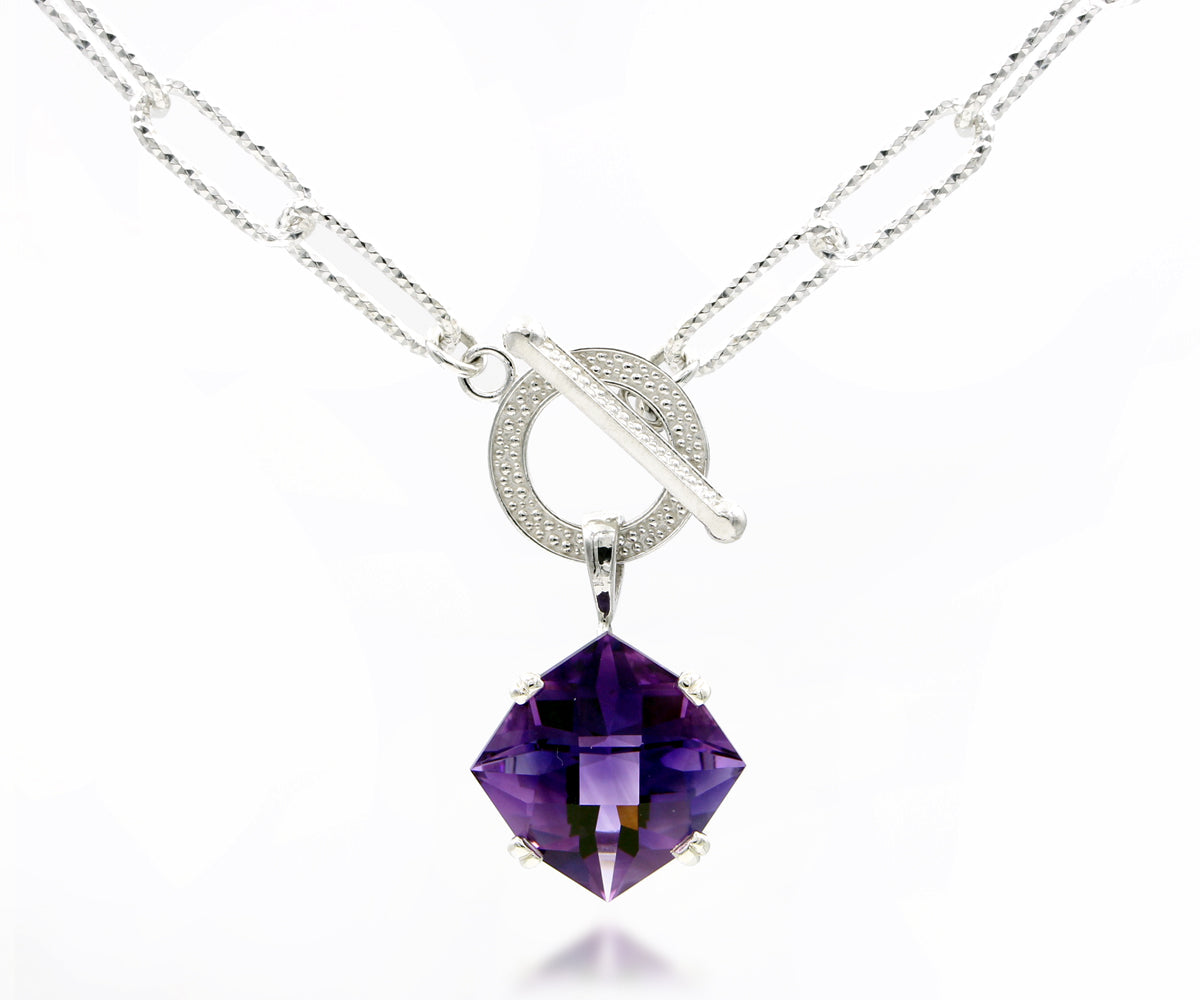 Twilight Amethyst Toggle Silver Necklace