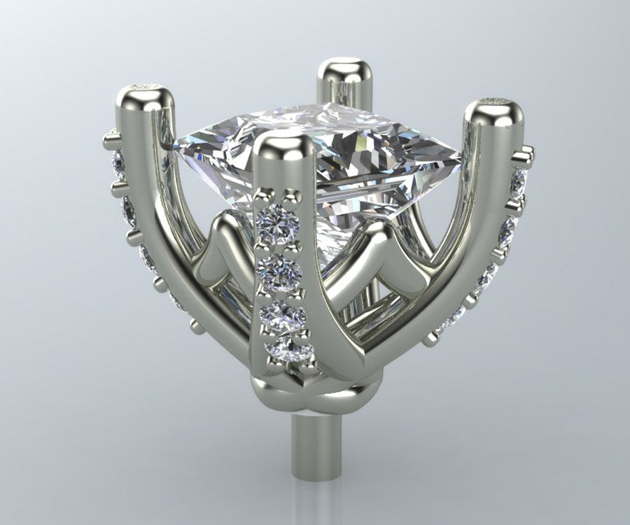 Stacking Princess Diamond Wedding Ring Redesign