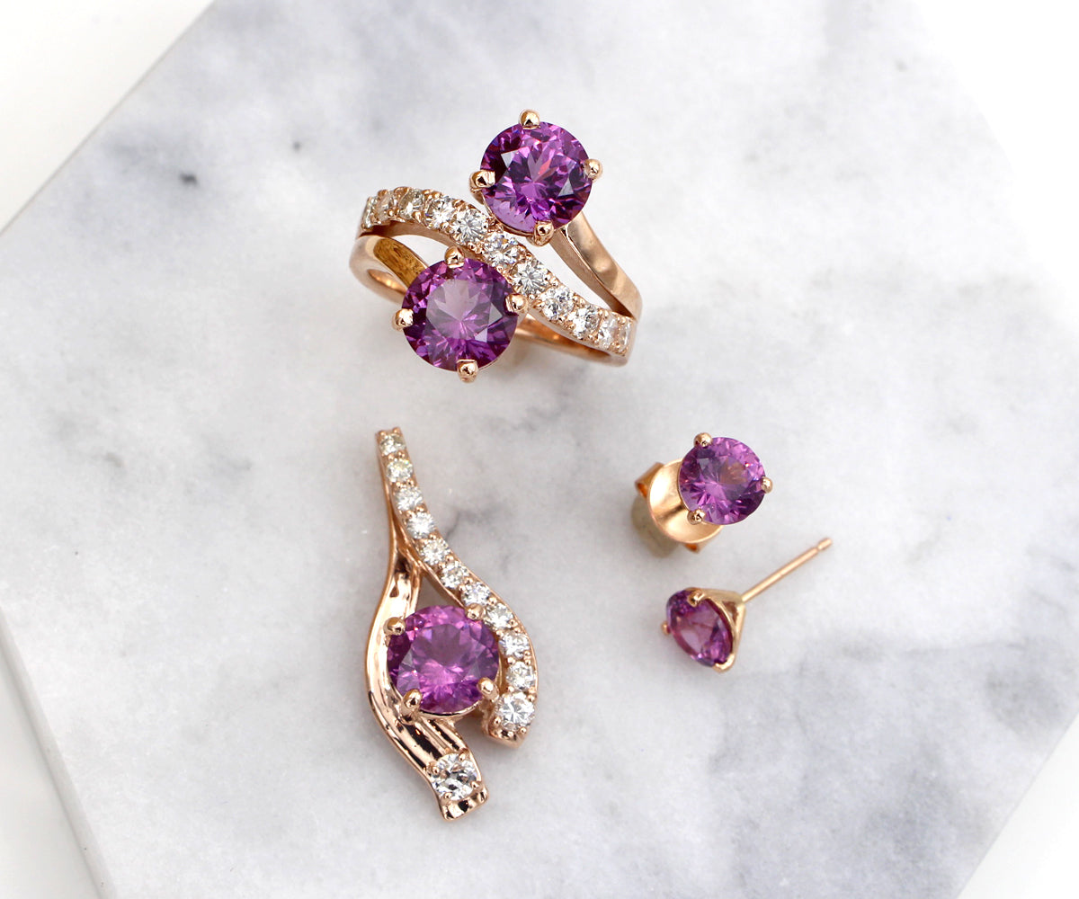 Twist Color Changing Garnet Diamond Ring