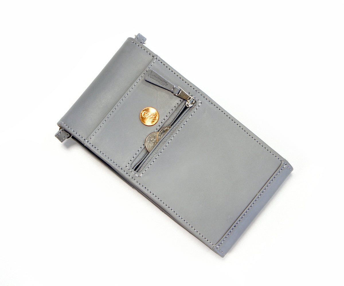 Bolso bandolera de piel auténtica entrecruzado Galloper gris