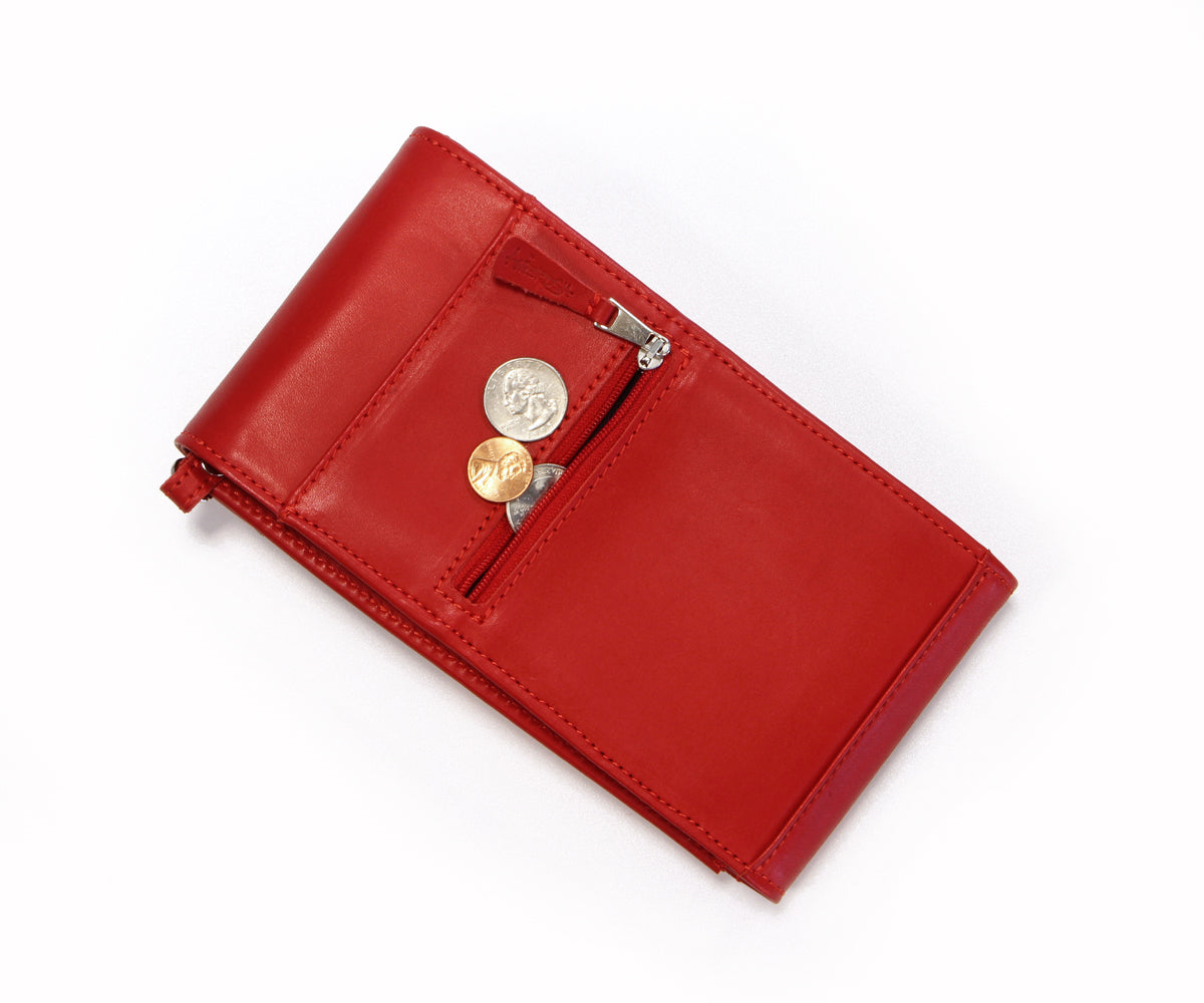 Criss-Cross Genuine Leather Lipstick Red Crossbody Handbag