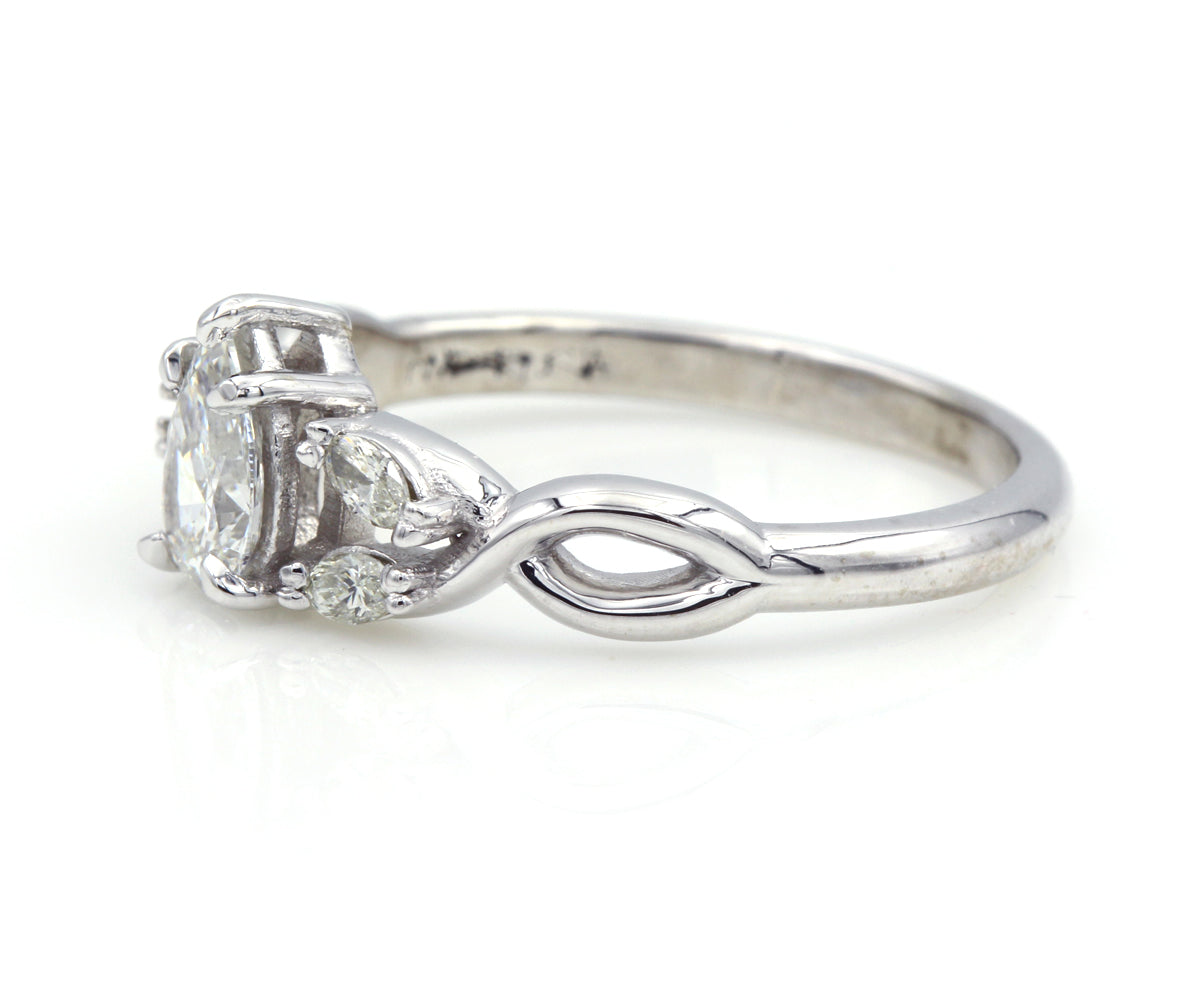 Pear Diamond and Marquise Twist Engagement Ring