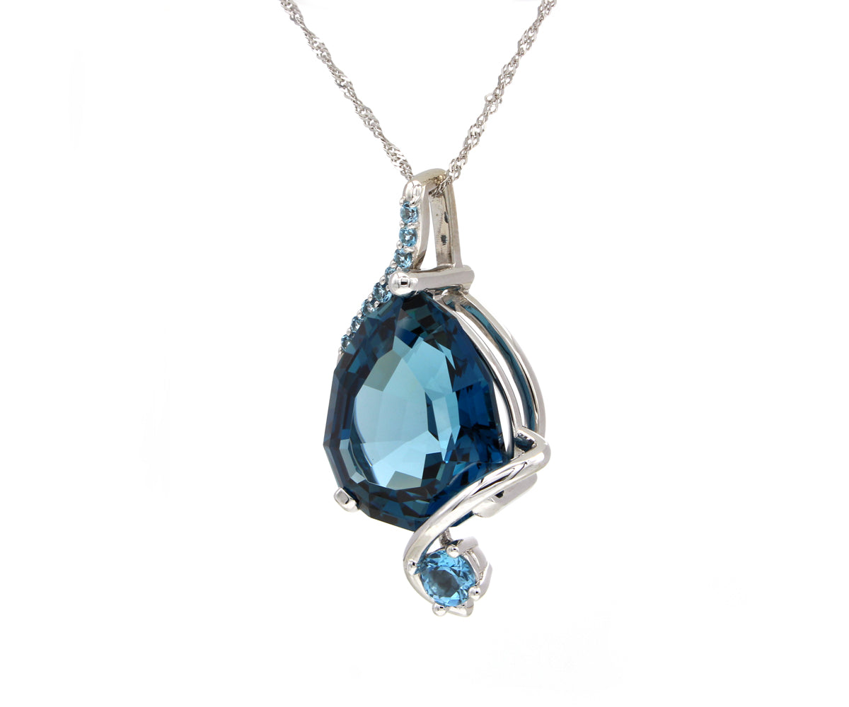 Stunning Swirl London Blue Topaz Necklace