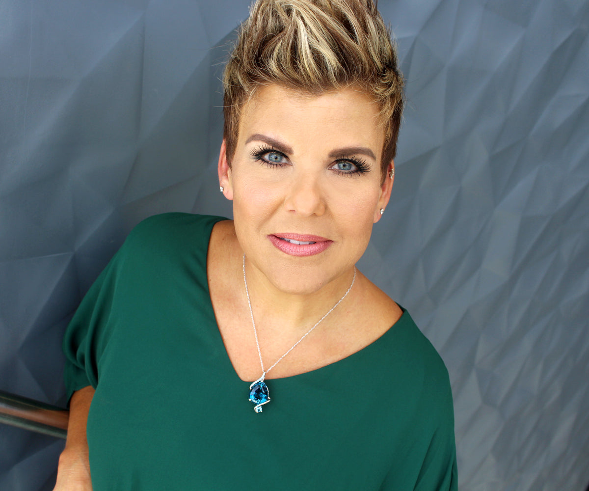 Stunning Swirl London Blue Topaz Necklace