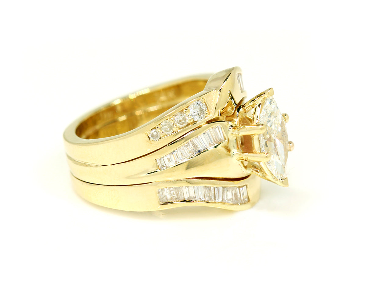 Marquise Baguette Diamond Wedding Ring Restoration