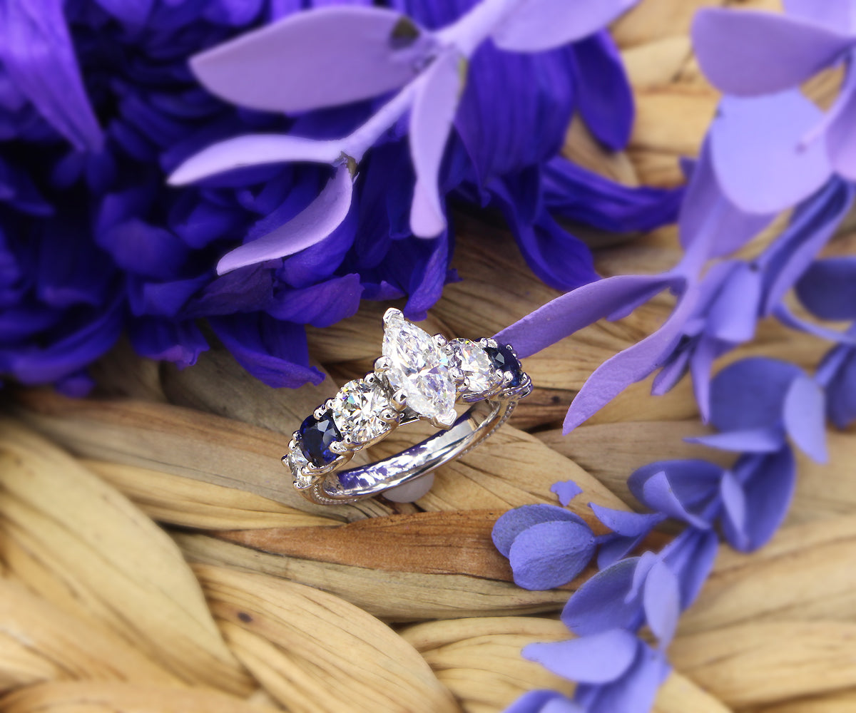 Classic Marquise Sapphire Engagement Ring