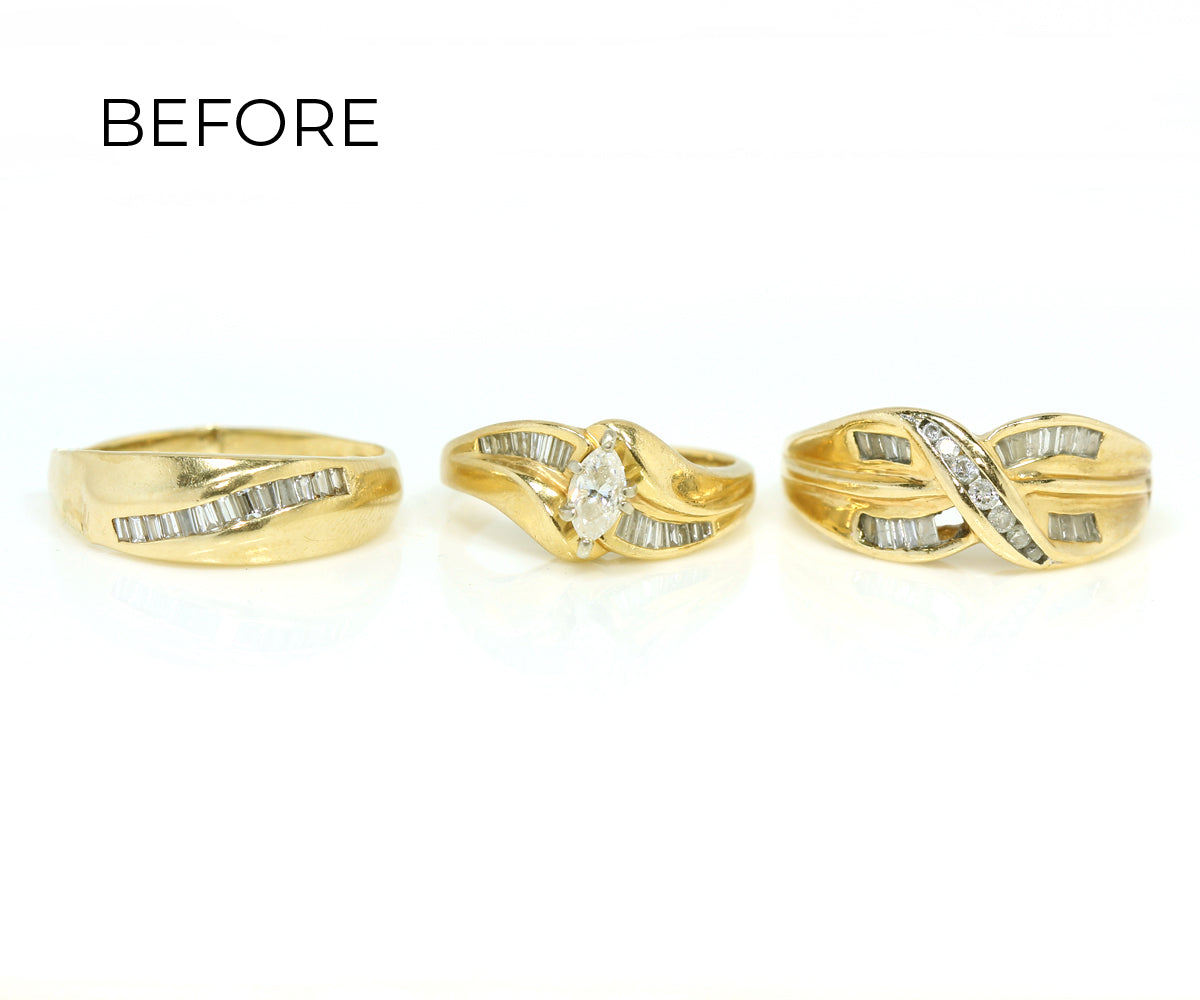 Marquise Baguette Diamond Wedding Ring Restoration