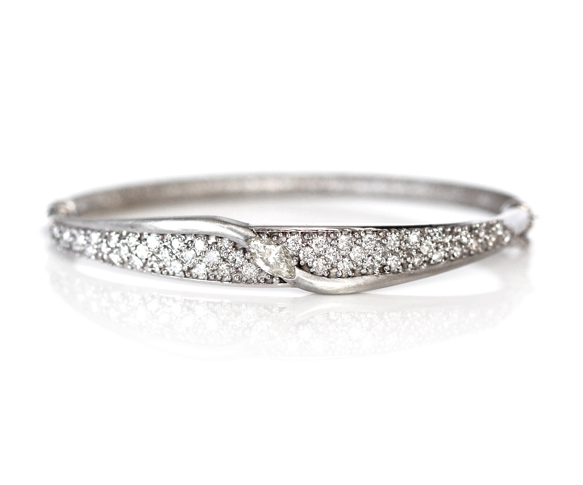 Redesigned Marquise Diamond Pave Cuff Bracelet