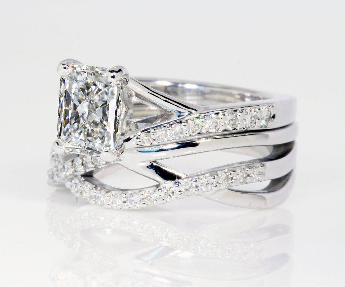 Modern Multi Row Diamond Wedding Band