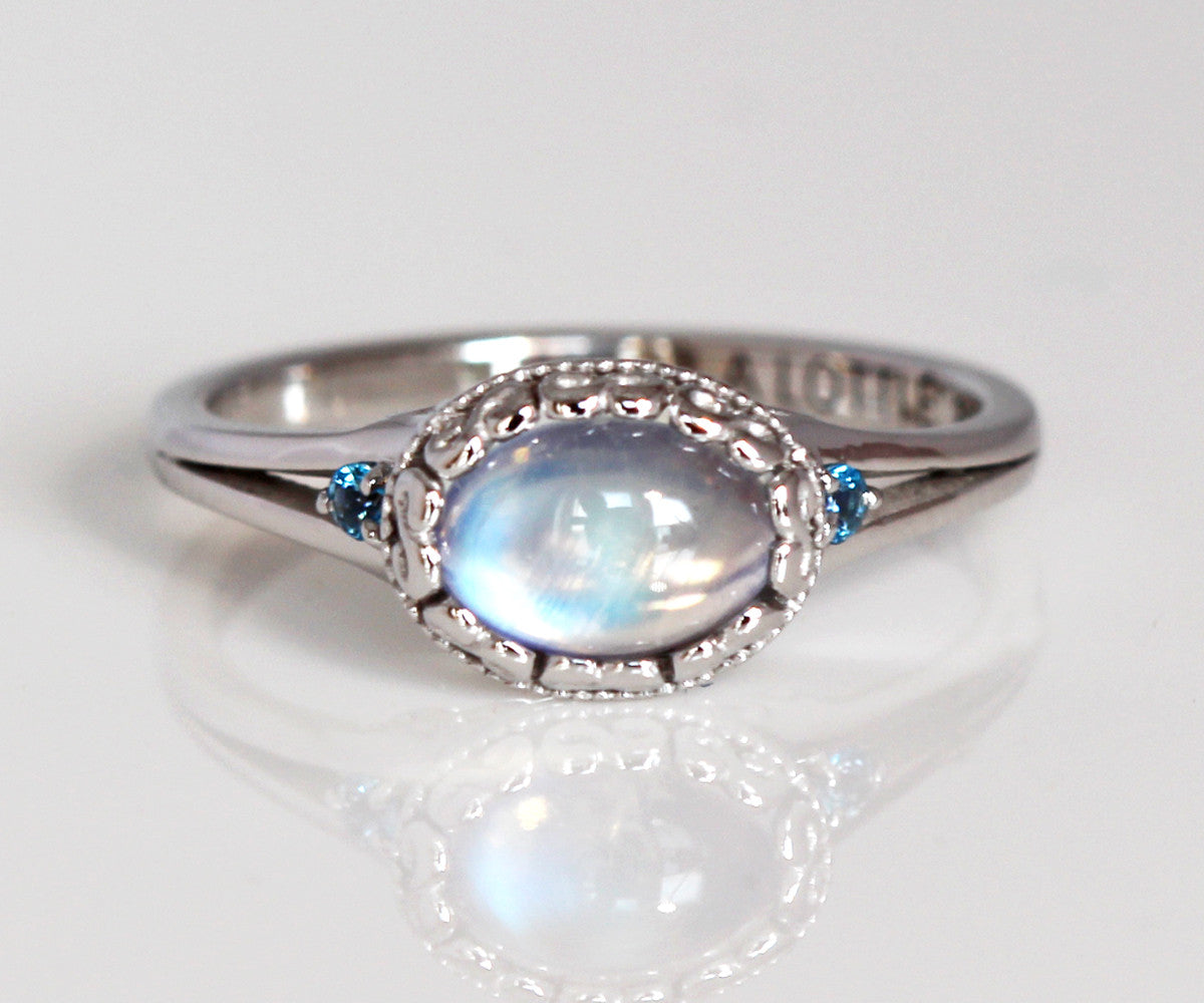 Vintage Swirl Moonstone Engagement Ring