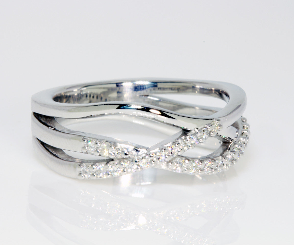 Modern Multi Row Diamond Wedding Band