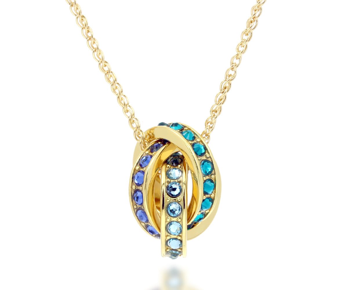 Collar de oro entrelazado con 3 piedras natales para madre