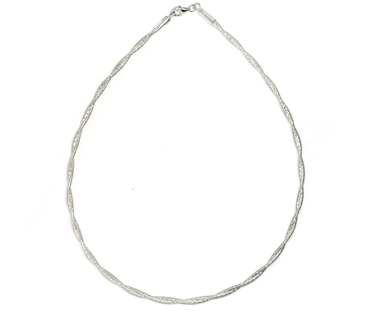 Collar de cadena de plata Omega Twist Heavy