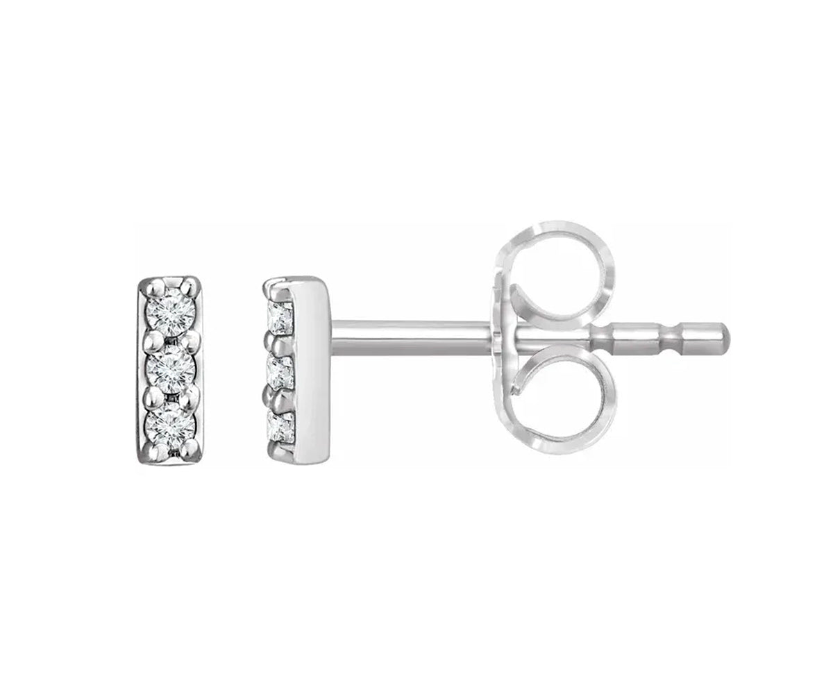 Petite Diamond Bar Earrings