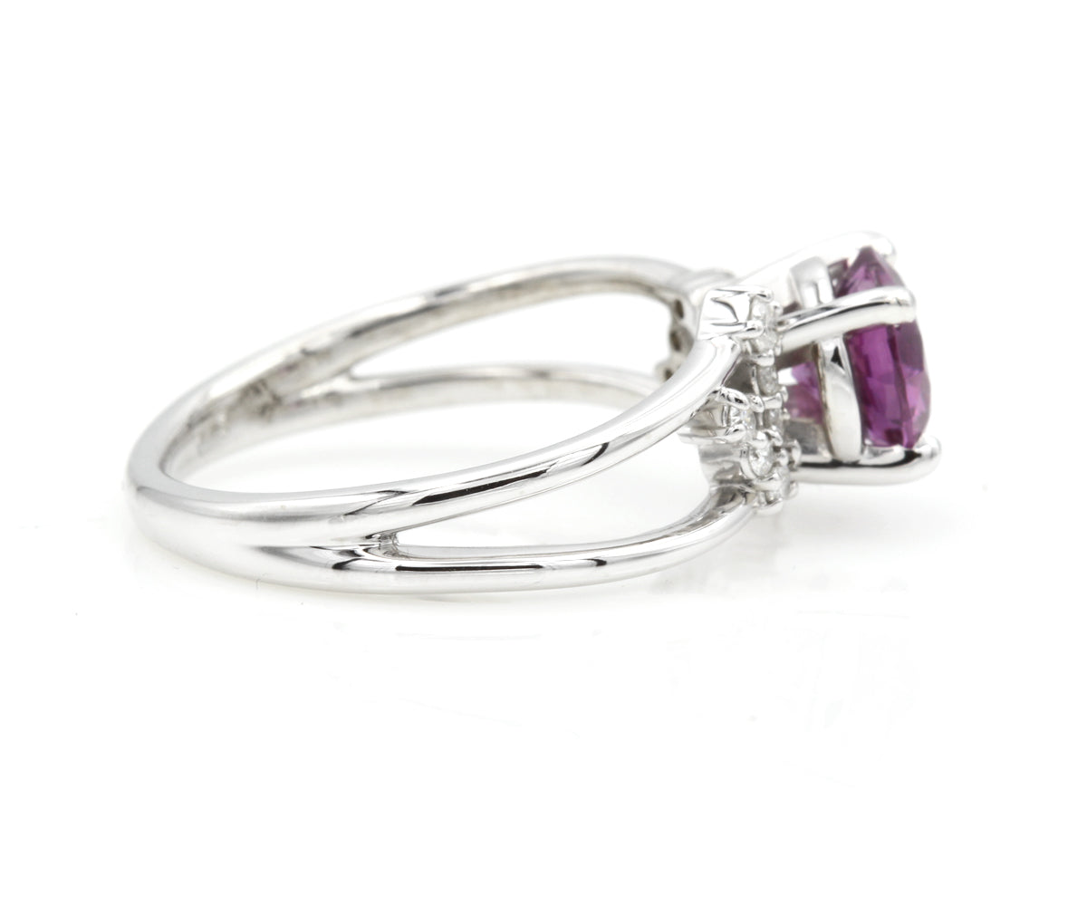 Rare Pyrope Garnet and Diamond Modern Ring