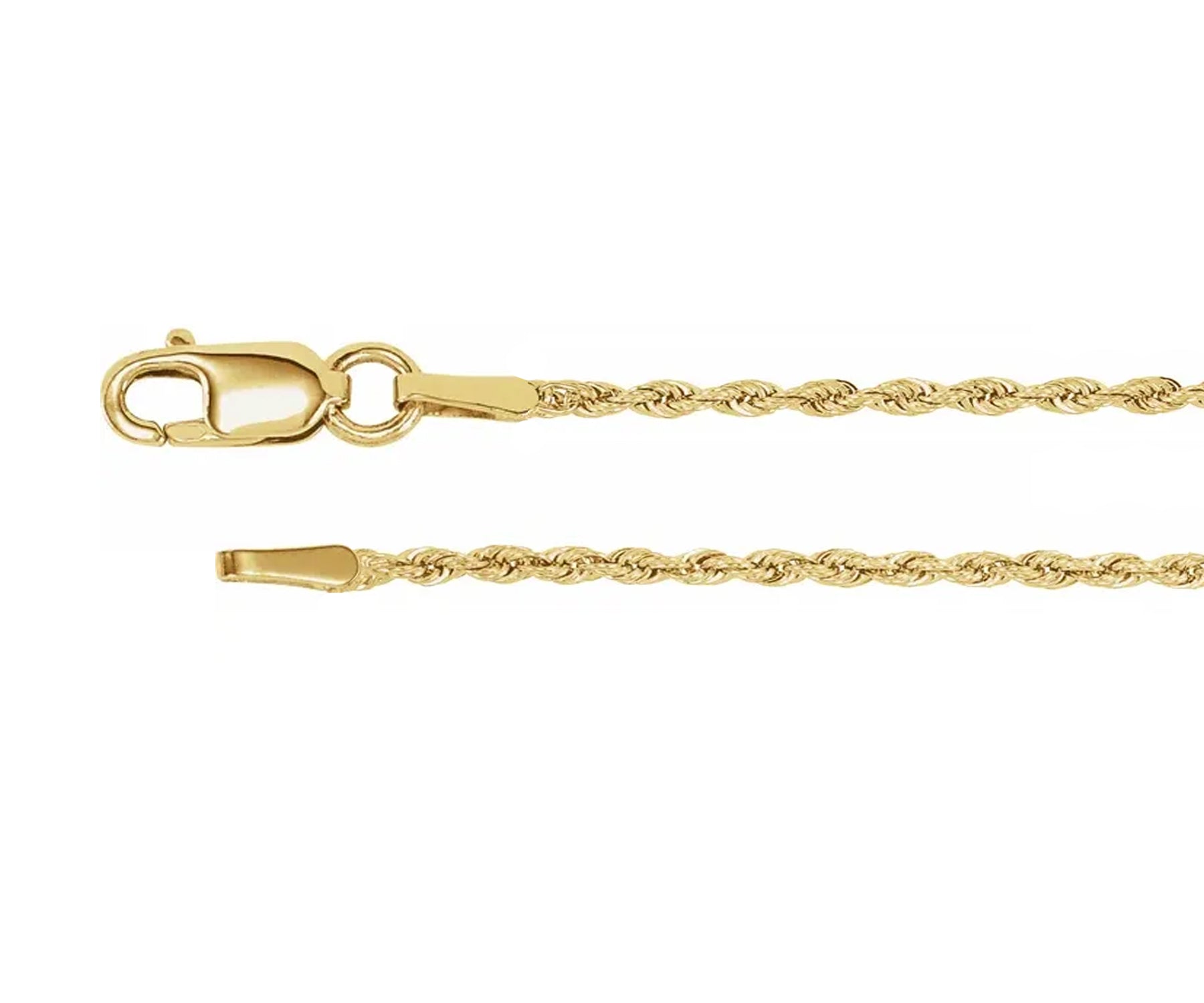 Cadena de oro amarillo de 10 k de 1,2 mm y doble cuerda