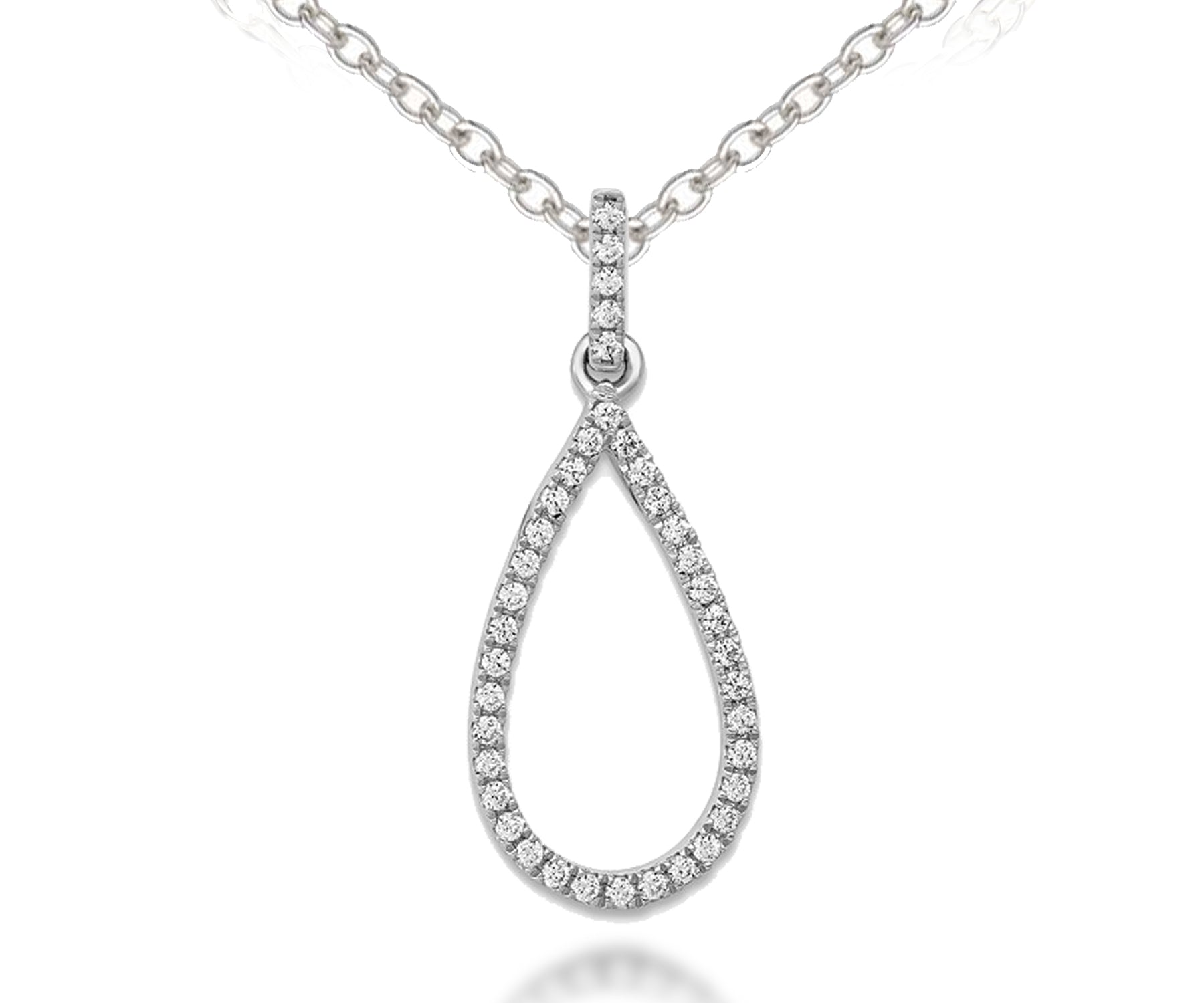Fancy Open Teardrop Diamond Pendant