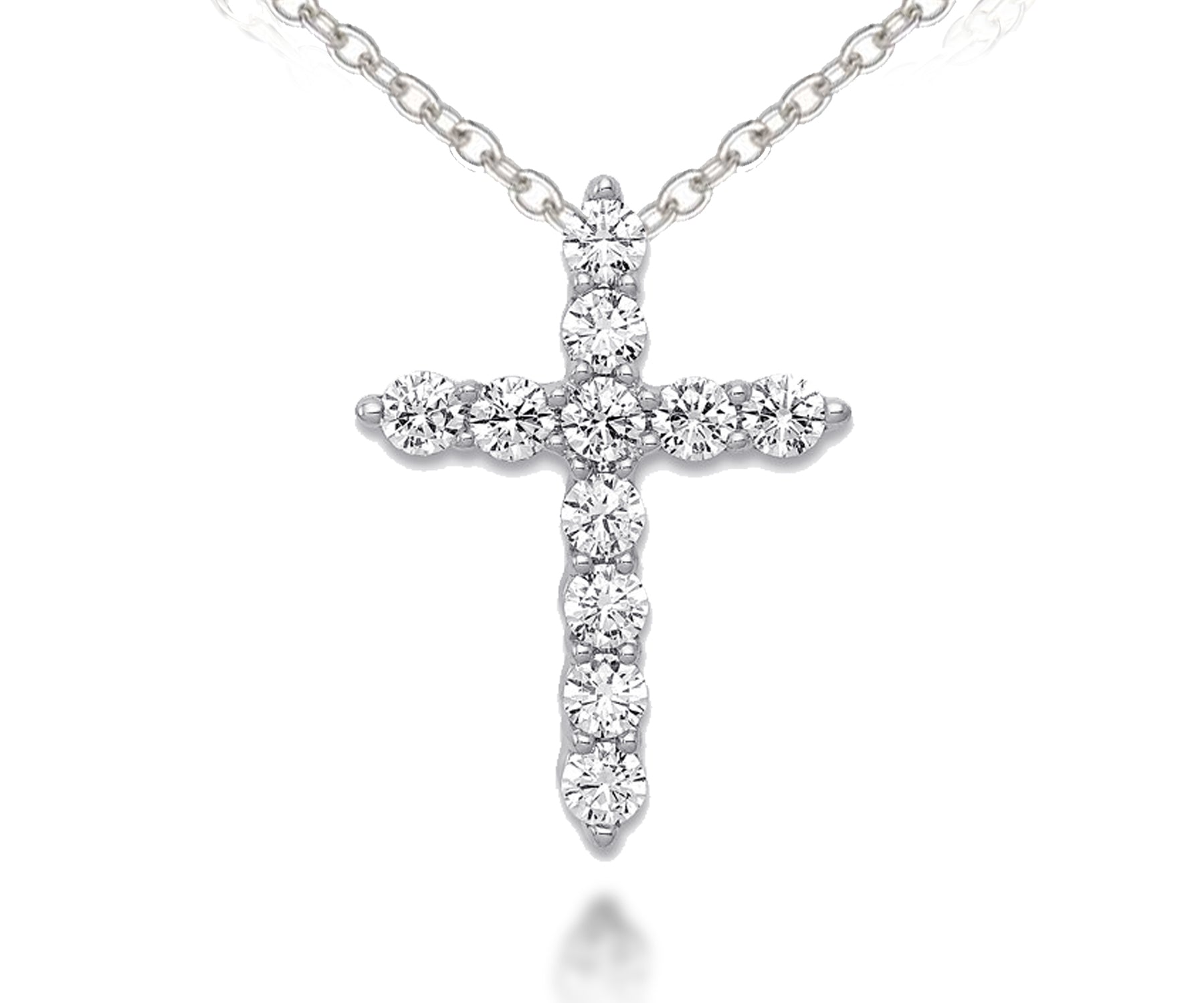 Fancy Cross Simple Diamond Pendant
