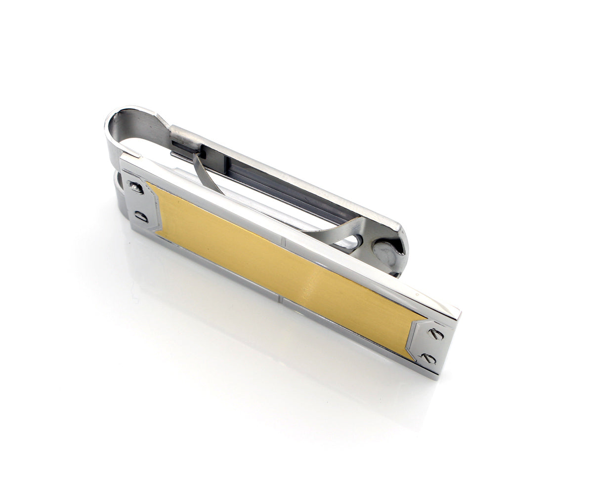 Clip para billetes de acero inoxidable y chapado en oro