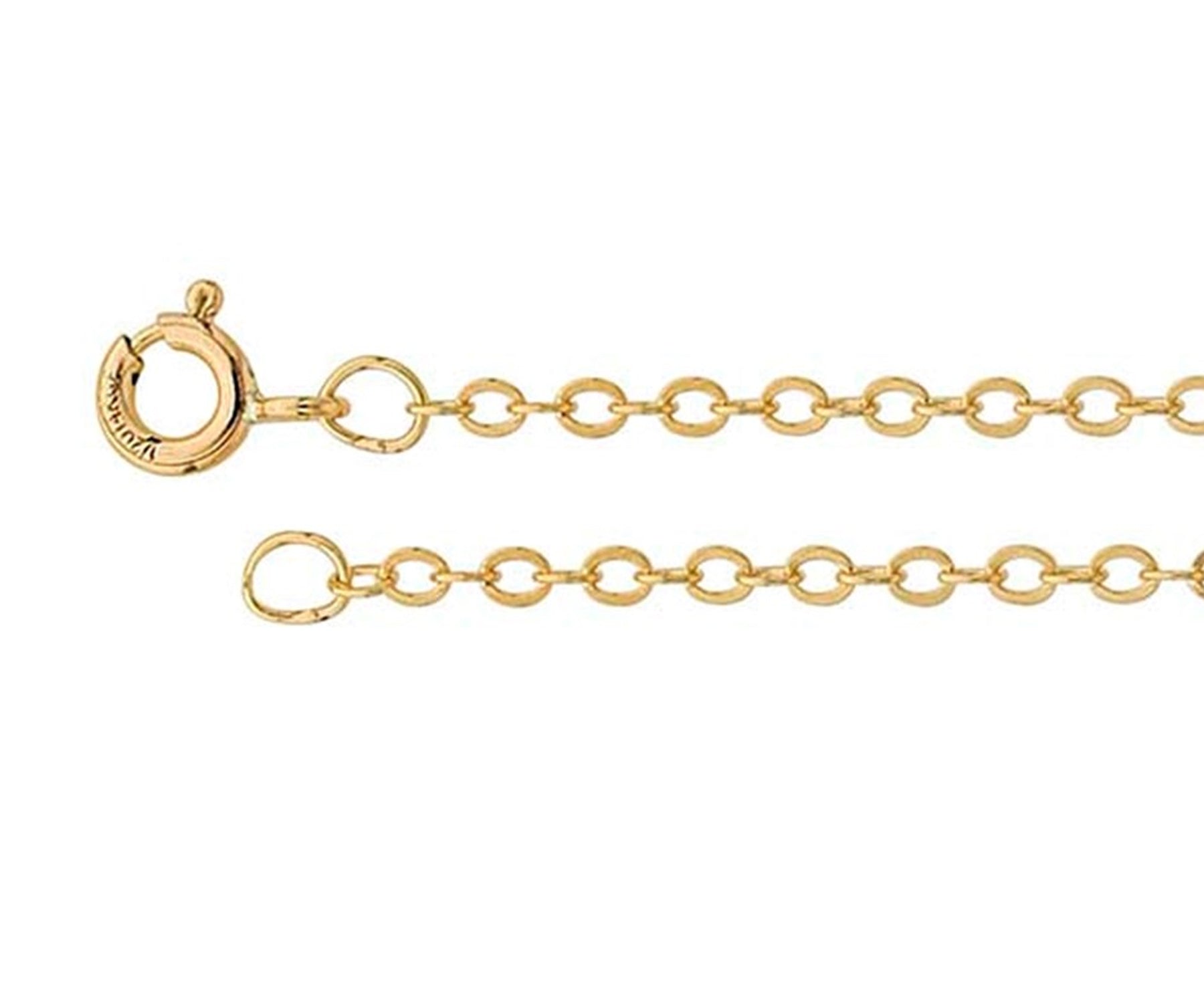 Cadena gruesa de 1,9 mm rellena de oro amarillo