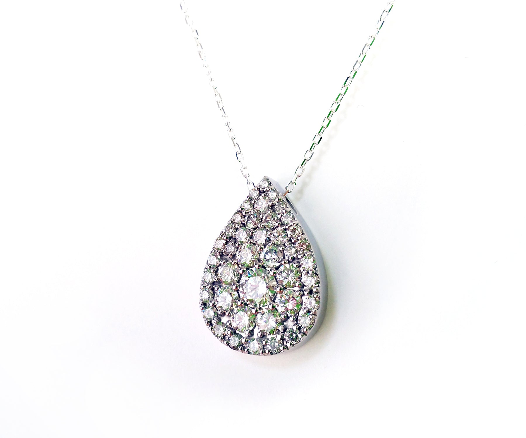 Pave Diamond Teardrop Redesigned Necklace