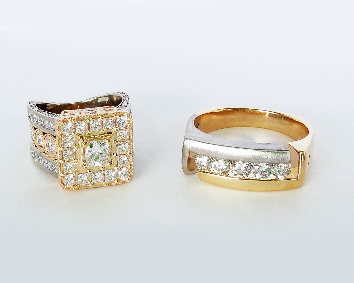 Princess Diamond Halo Wedding Ring Redesign
