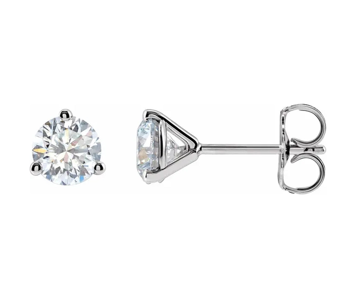 Round Diamond Martini Stud Earrings