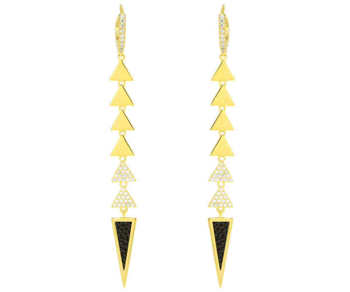 fashion long dangling triangle modern diamond earrings
