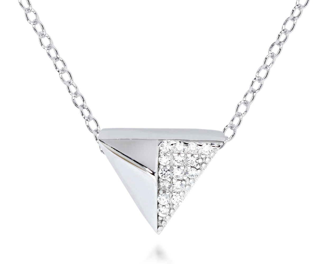 Small Triangle Pavé Crystal Necklace