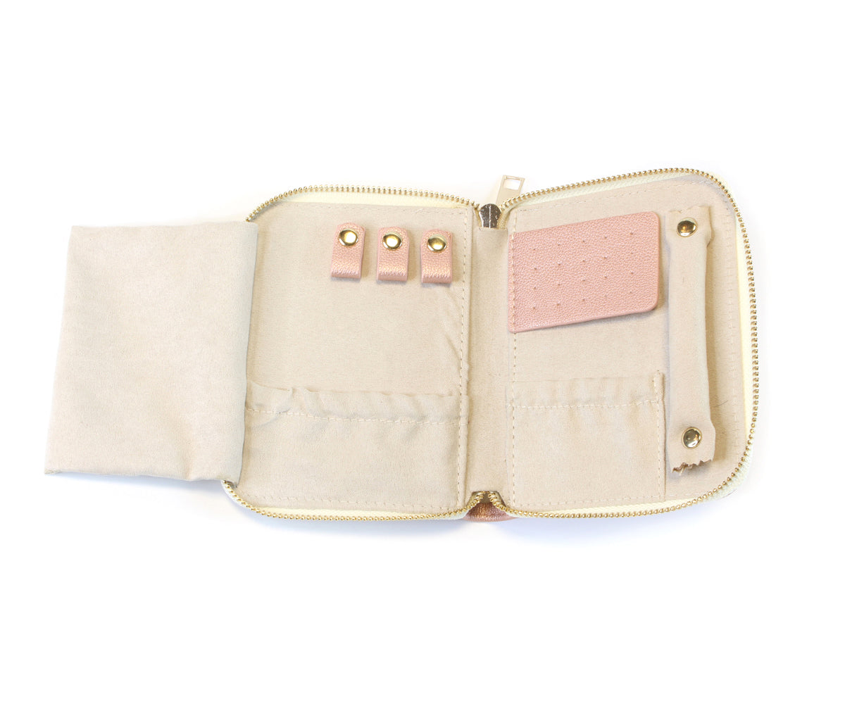 Carpeta de viaje para joyas en oro rosa