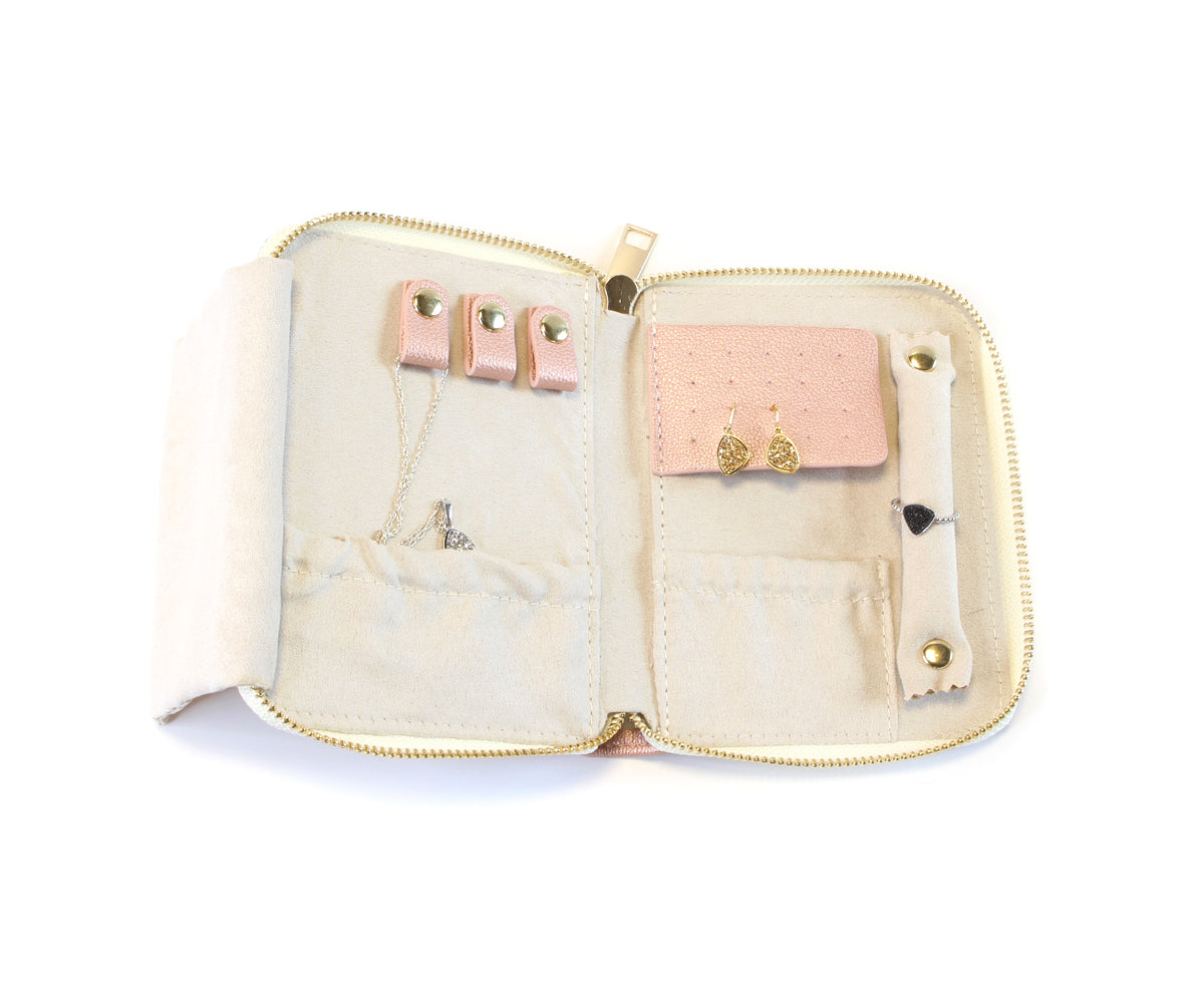 Carpeta de viaje para joyas en oro rosa