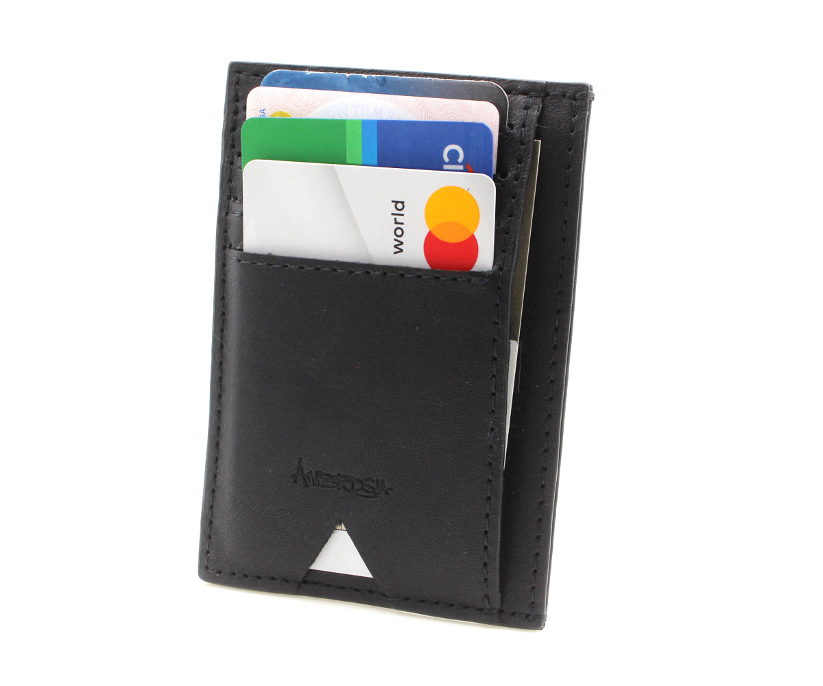 Slim Guys Front Pocket Black Mens Thin Leather Wallet