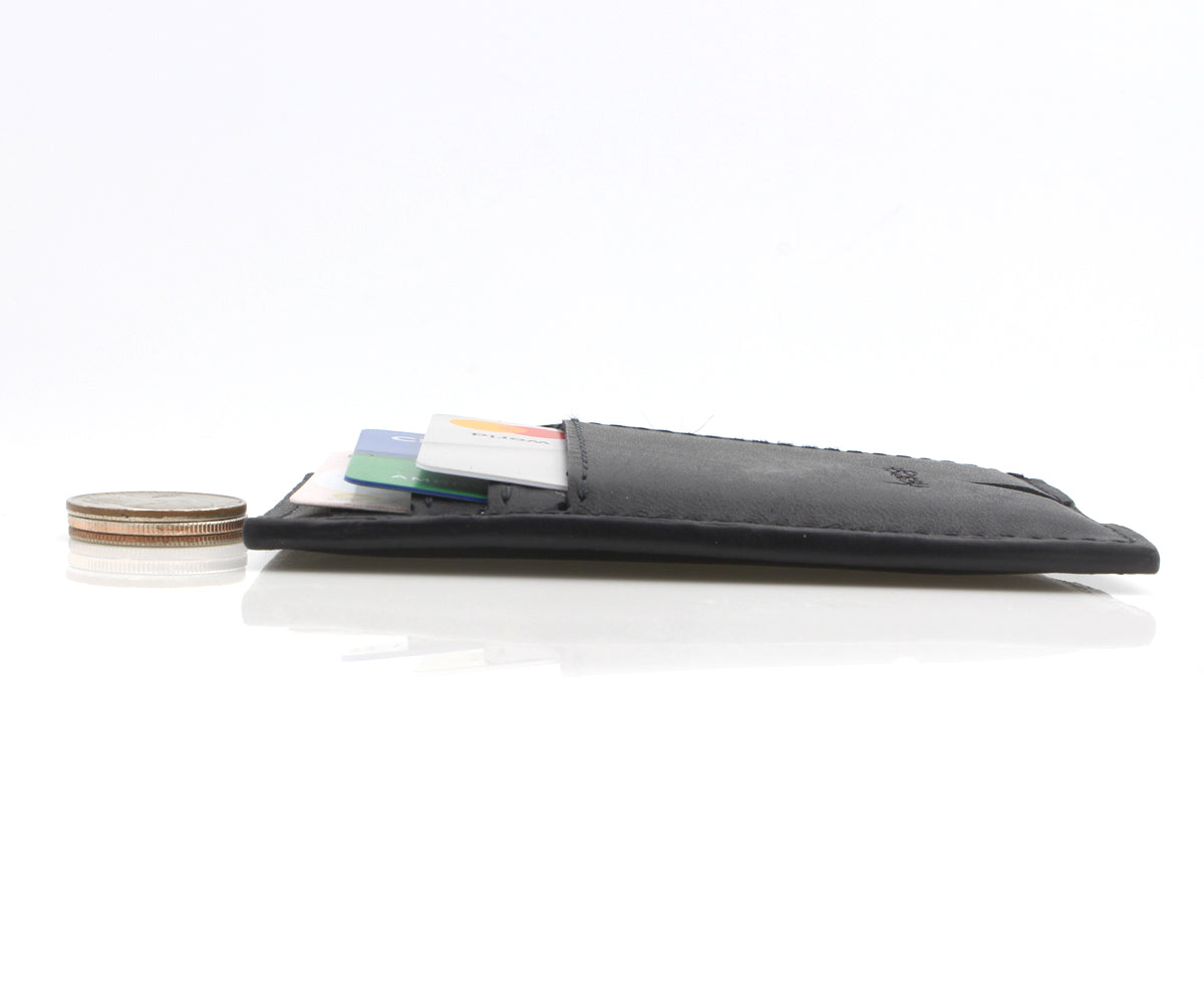 Slim Guy Front Pocket Black Leather Wallet