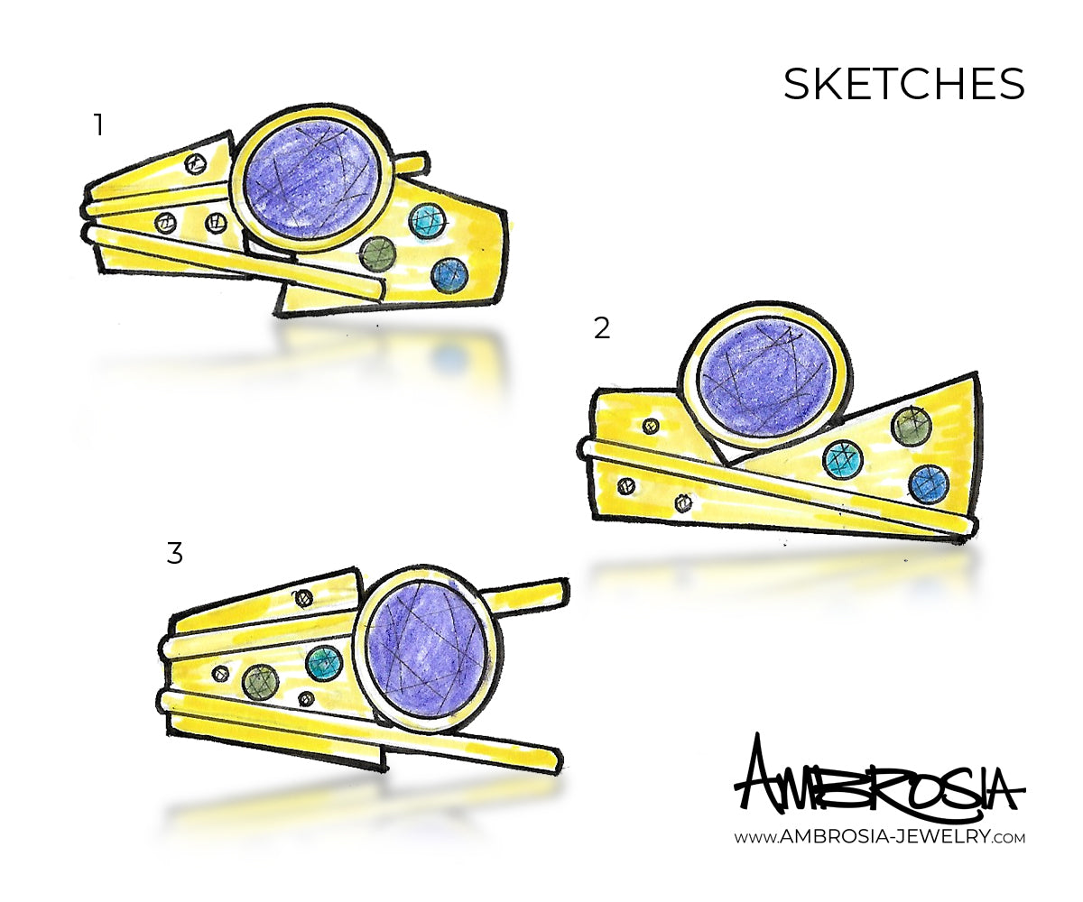 Hammered Bezel Amethyst Gold Ring