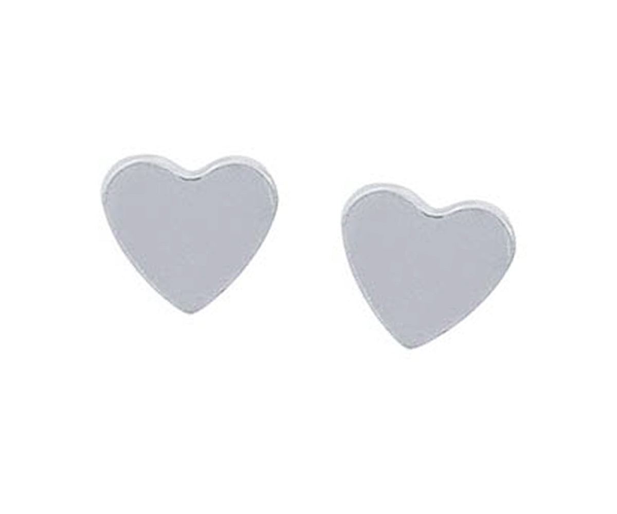 Teeny Tiny Heart Silver Stud Earrings