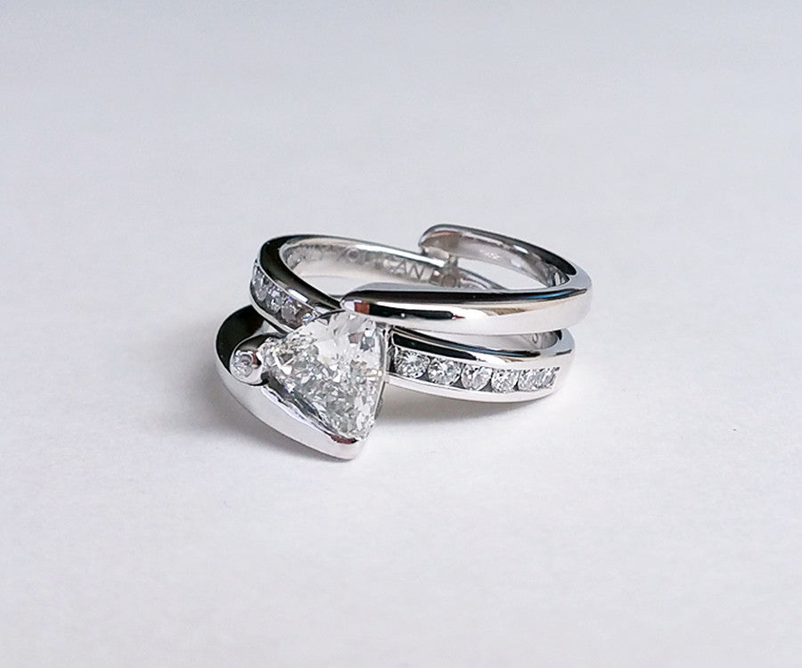 Modern Trillion Diamond Wedding Ring