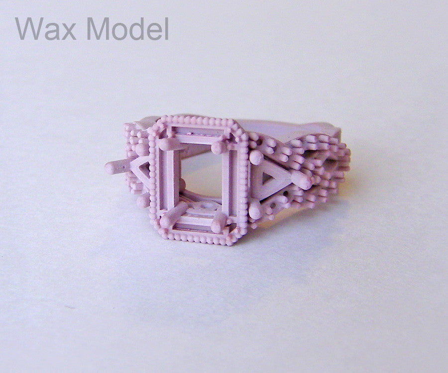 Emerald Diamond Halo Wedding Ring Redesign