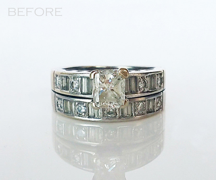Stacking Princess Diamond Wedding Ring Redesign