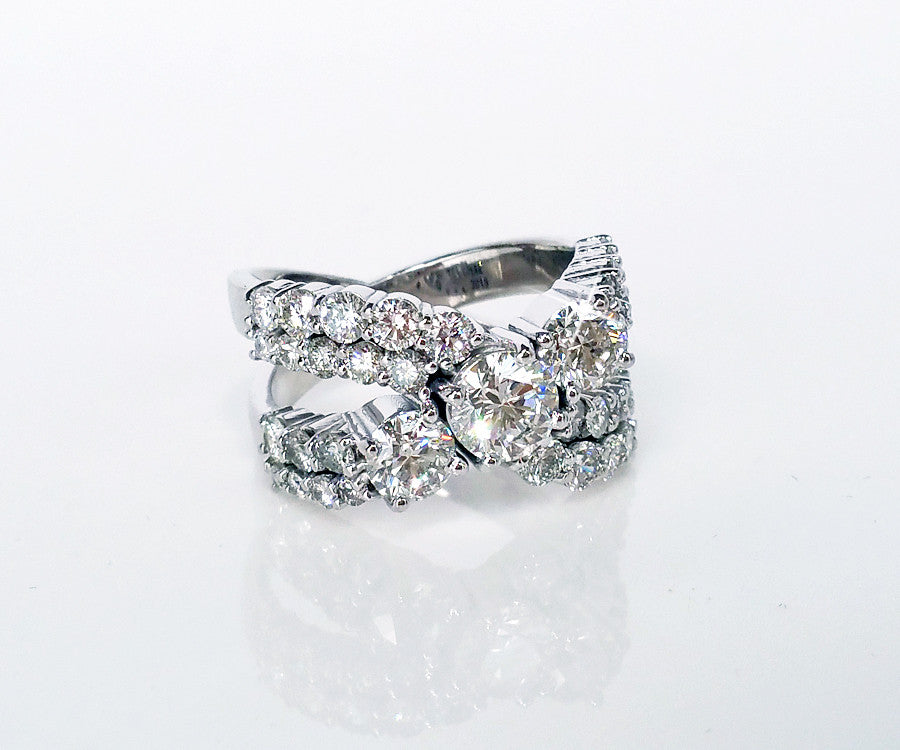 Contemporary Criss Cross Wedding Ring Redesign