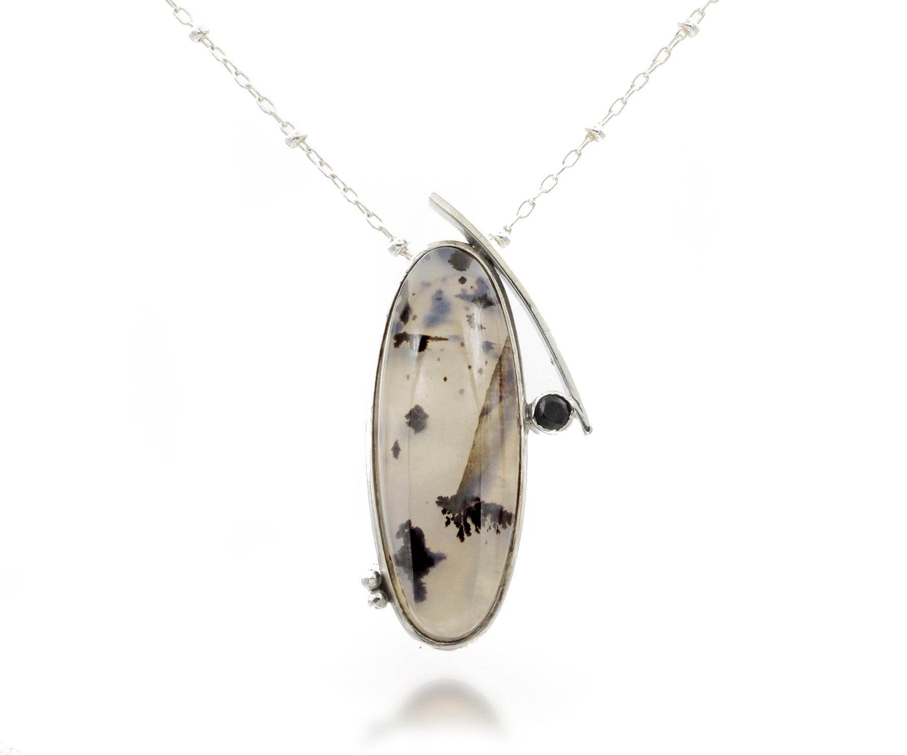 Wild Cat Spotted Montana Agate Abstract NecklaceWild Cat Spotted Montana Agate Abstract Necklace