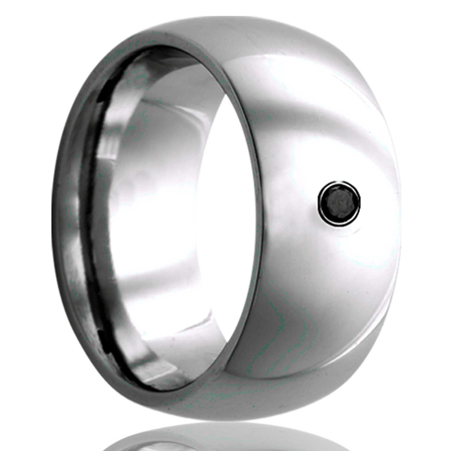 Men's Dome Tungsten Black Stone Wedding ring