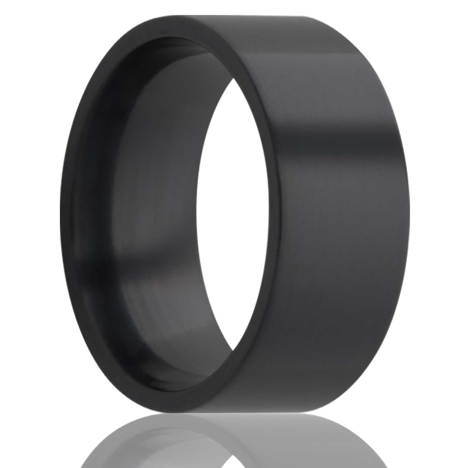 Flat Zirconium band, all high polish.