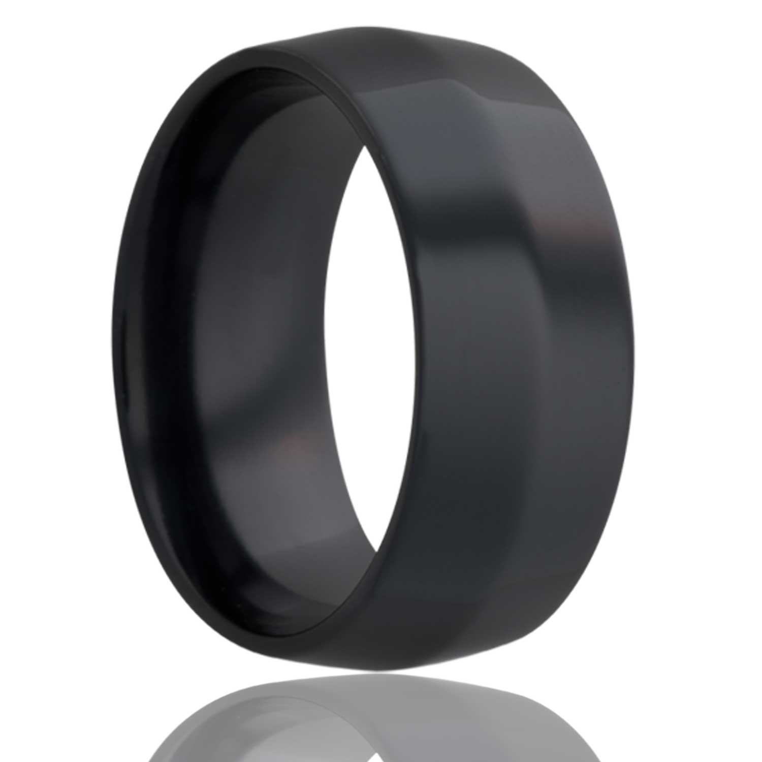 Men's Knife edge Zirconium ring all high polished wedding ring