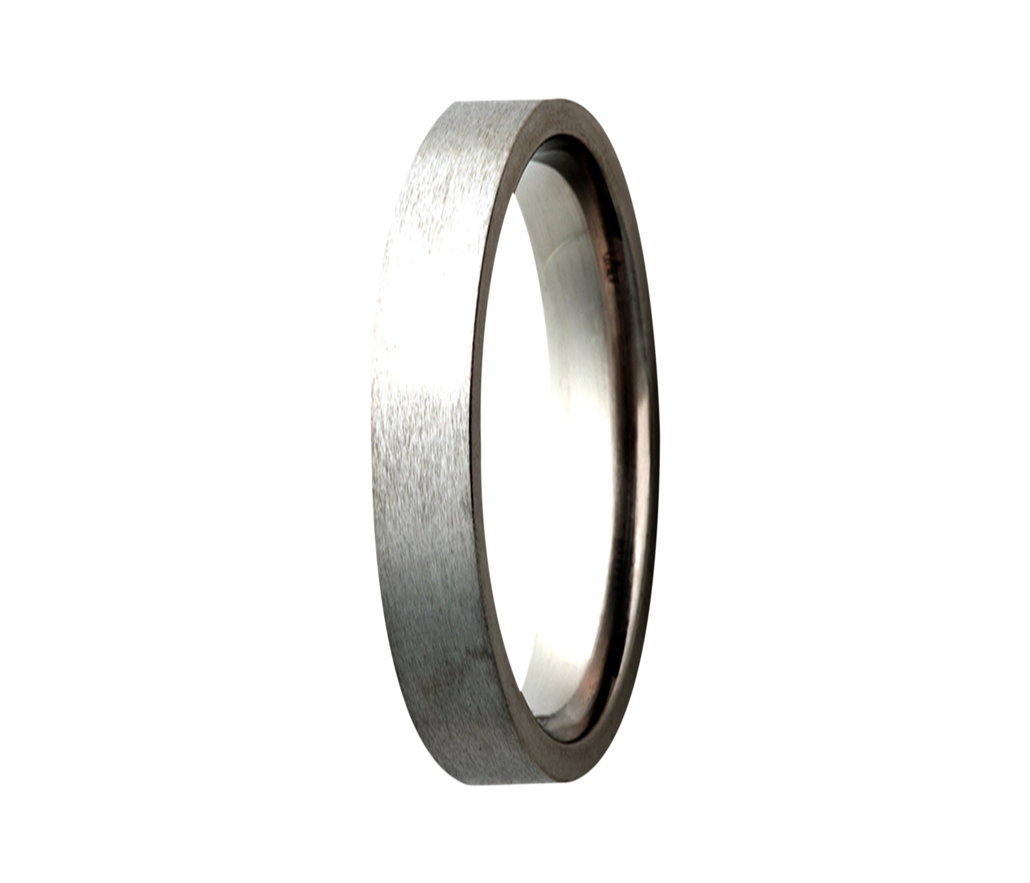 Titanium Simple Flat Thin Satin Ring