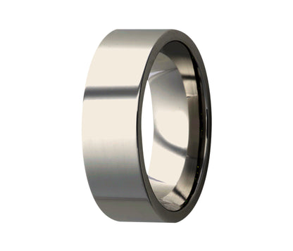 Titanium Simple Flat Polished Ring