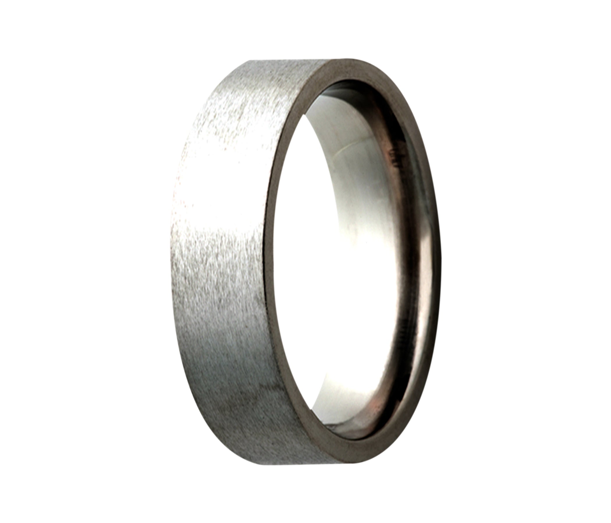 Titanium Simple Flat Satin Ring