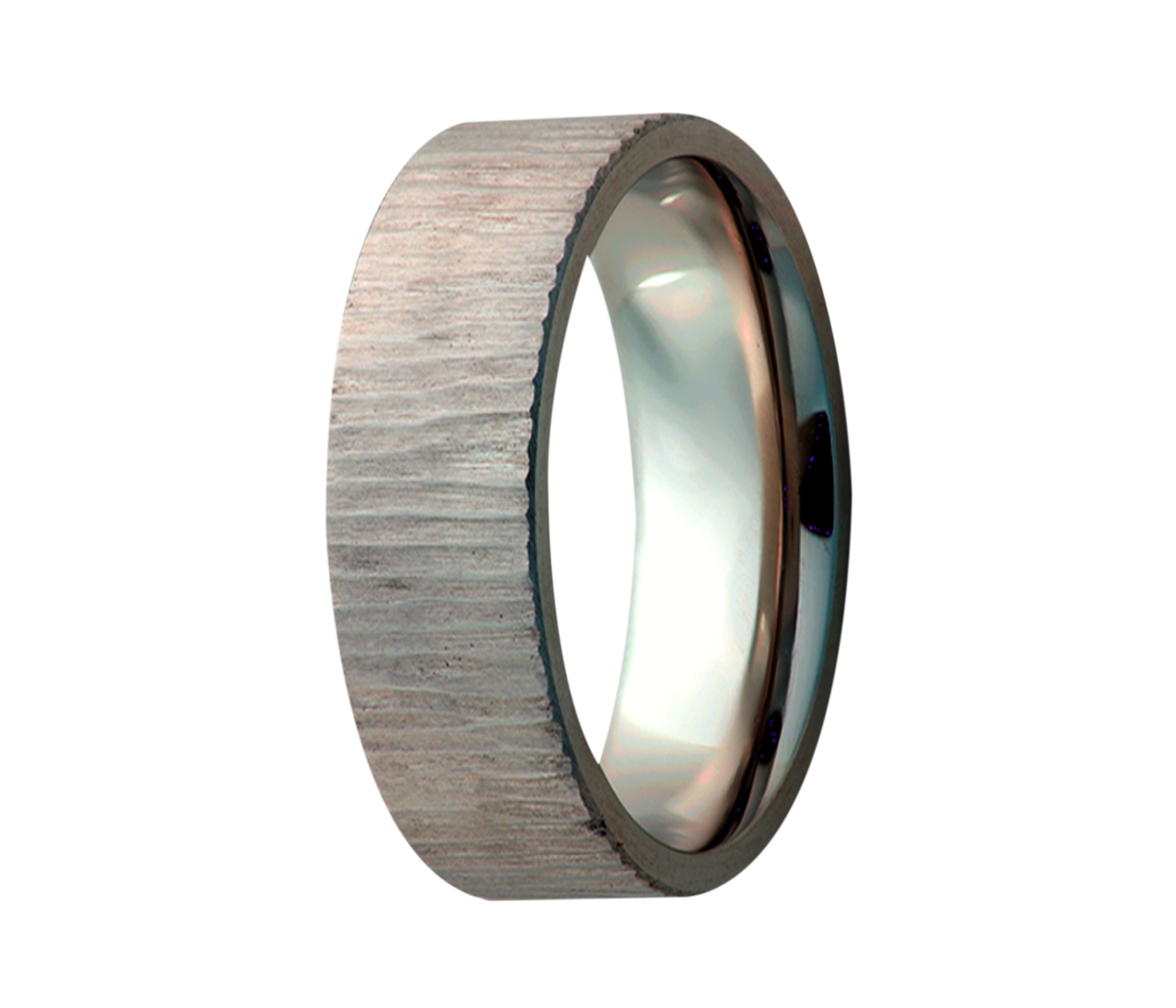 Titanium Heavy Textured Flat Ring