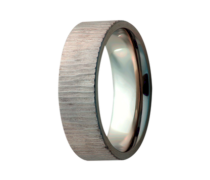 Titanium Heavy Textured Flat Ring
